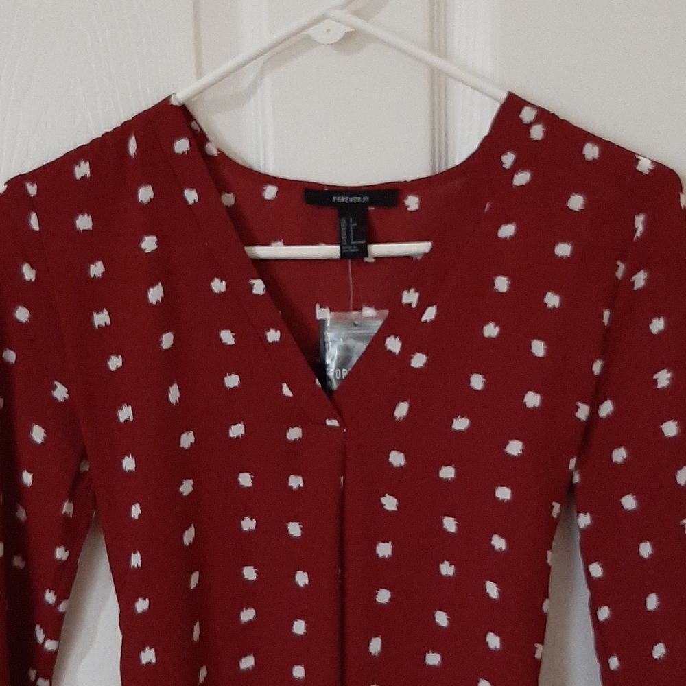 Forever 21 Woven Dress - Burgundy/Creme